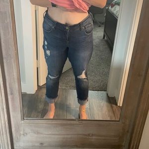 Distressed torrid cropped jeans